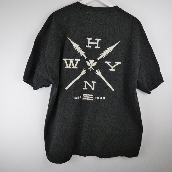Hawaiian Style T-Shirt Mens 2XL Black Graphic HWYN Style 100% Cotton Tee - Picture 1 of 12